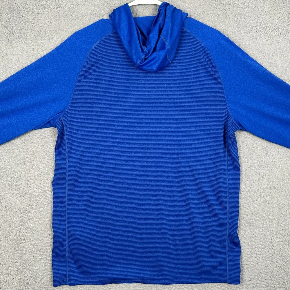 Nike Hoodie Mens Large Dri-FIT Blue Striped Training Performance Long Sleeve EUC